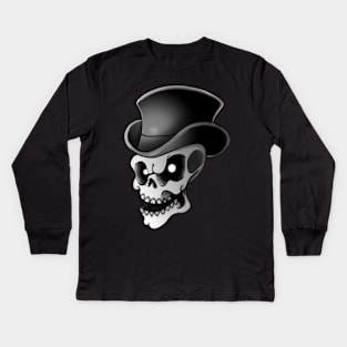 Skull tophat mrSkully Kids Long Sleeve T-Shirt